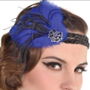 Flapper Headband, Blue Headband, Feather, Halloween, Costume, 1920’s ,Gatsby